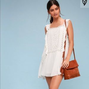 Free people Priscilla white crochet mini dress